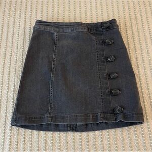 Mustard Seed Black Jean Mini Skirt - Size: Small